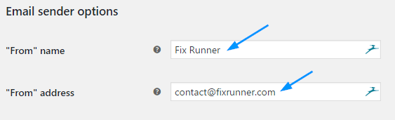 WooCommerce email sender options