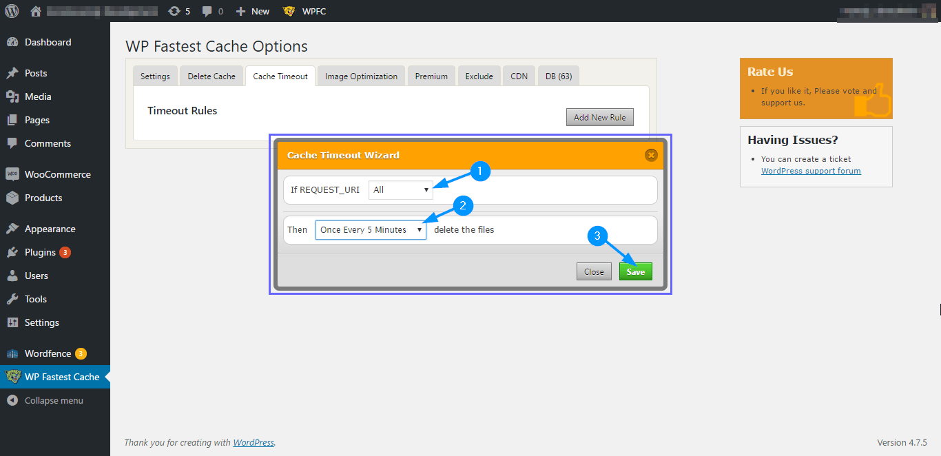 WordPress Speed - Set cache deletion cycle