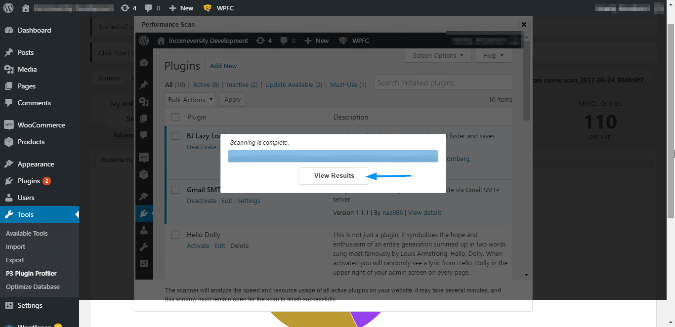 Plugin scan resutls