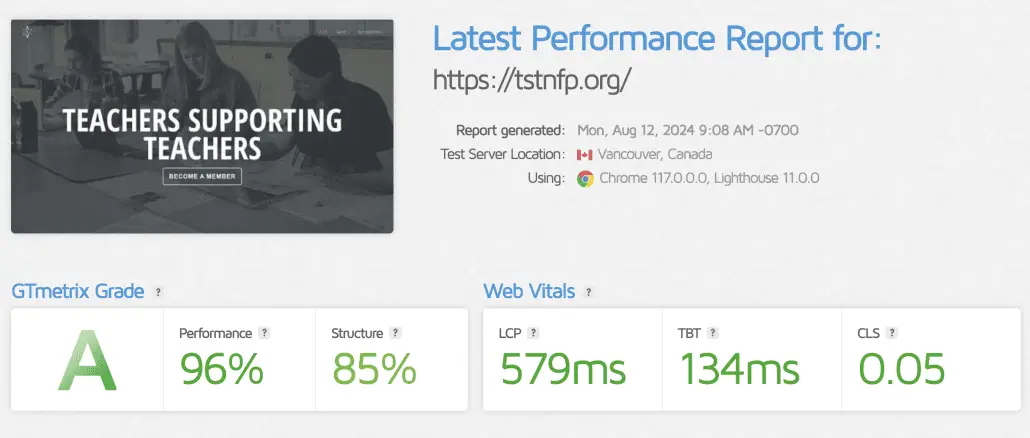 WordPress speed optimization - tstnpf after